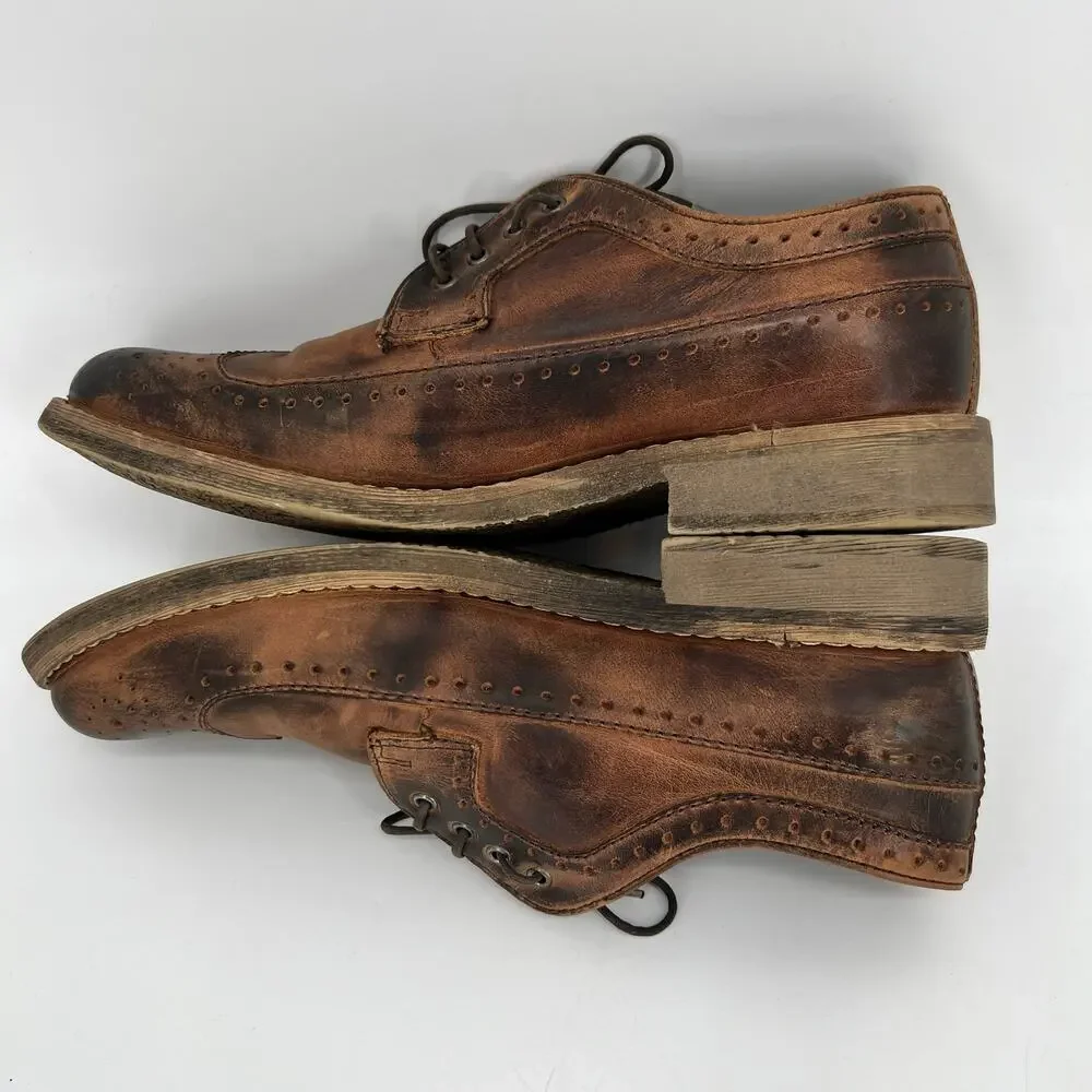 Bed Stu Wingtip Oxford Shoes Mens US 9 / EU 42 Brown Leather Distressed Lace Up